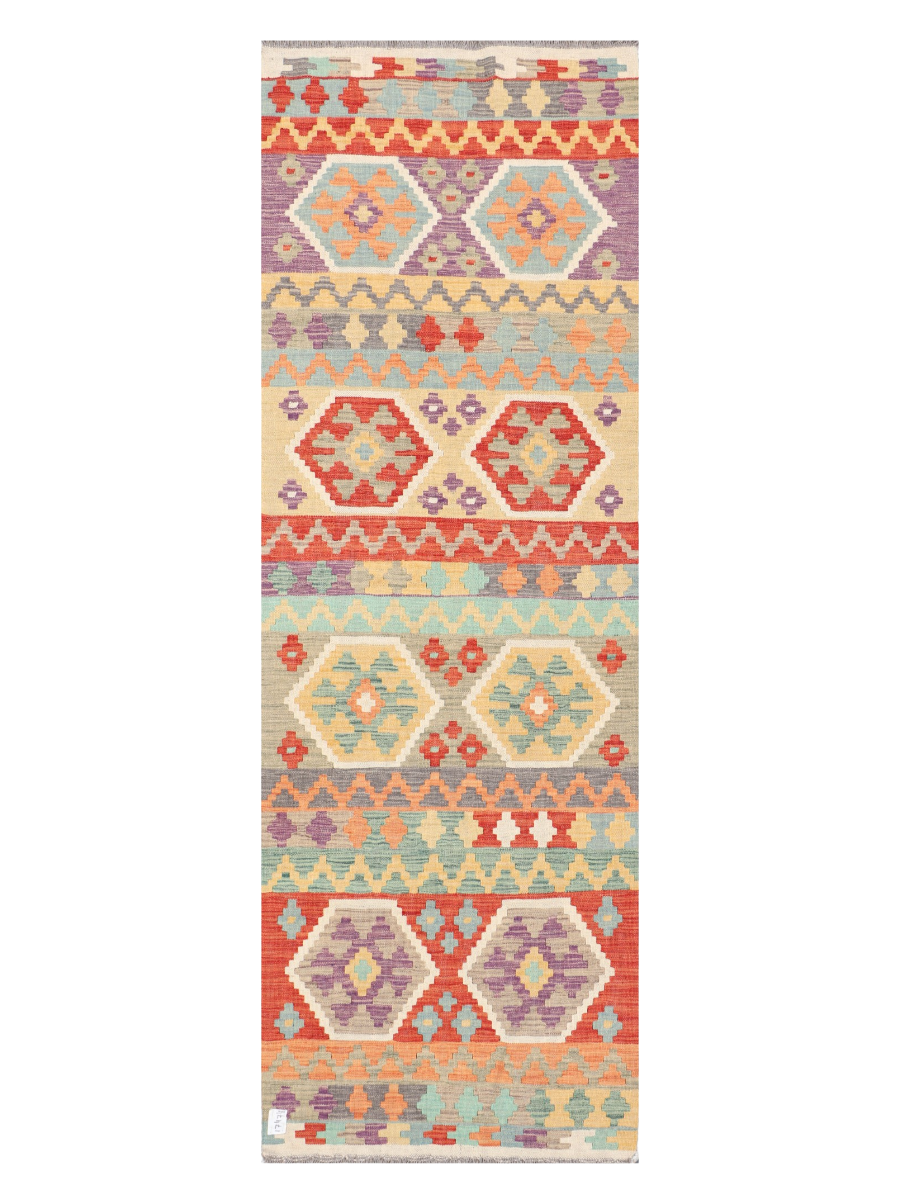 Raang-e Anaar, Maimana Kilim Runner - 244 × 82 cm (8'0" x 2'8")
