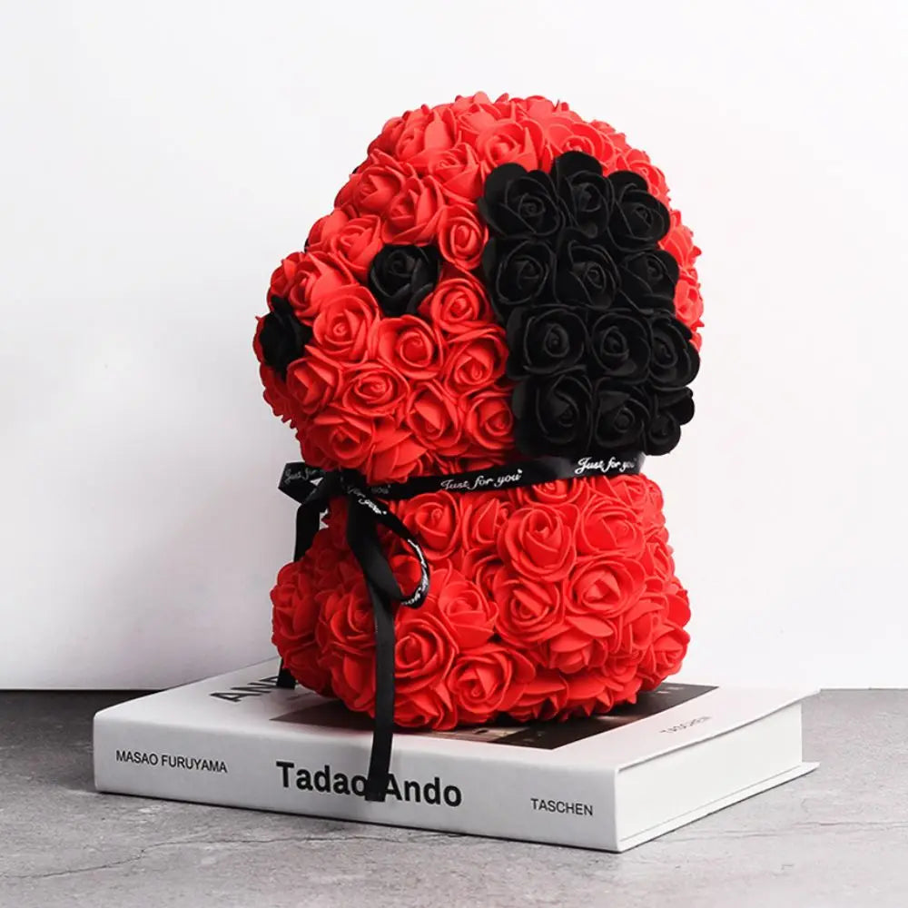 Teddy Rose Dog Artificial Flower Decoration (Red)