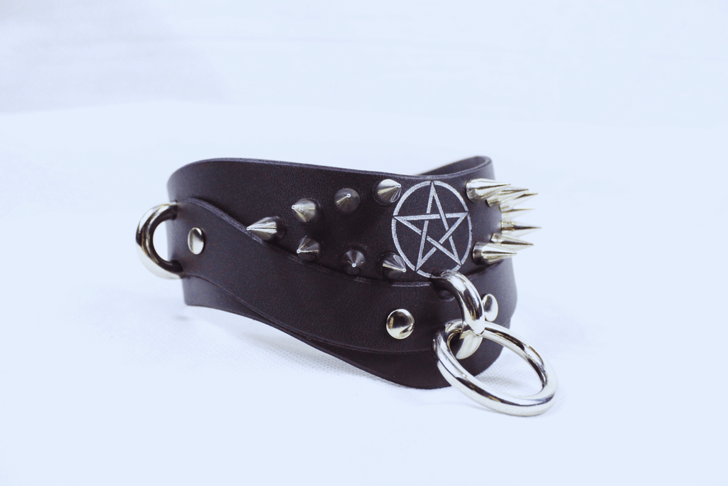 Pentagram BDSM Collar – Gothic Spiked Posture Submissive Choker