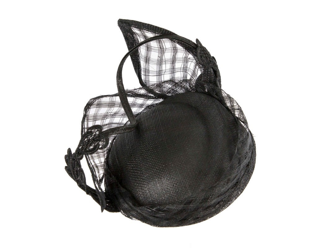 Made in Australia Black Sinamay Pillbox Fascinator | Exclusive One-Off Design