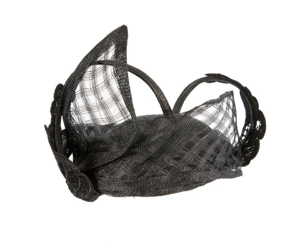 Made in Australia Black Sinamay Pillbox Fascinator | Exclusive One-Off Design