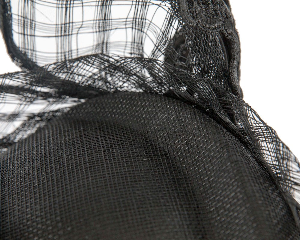 Made in Australia Black Sinamay Pillbox Fascinator | Exclusive One-Off Design