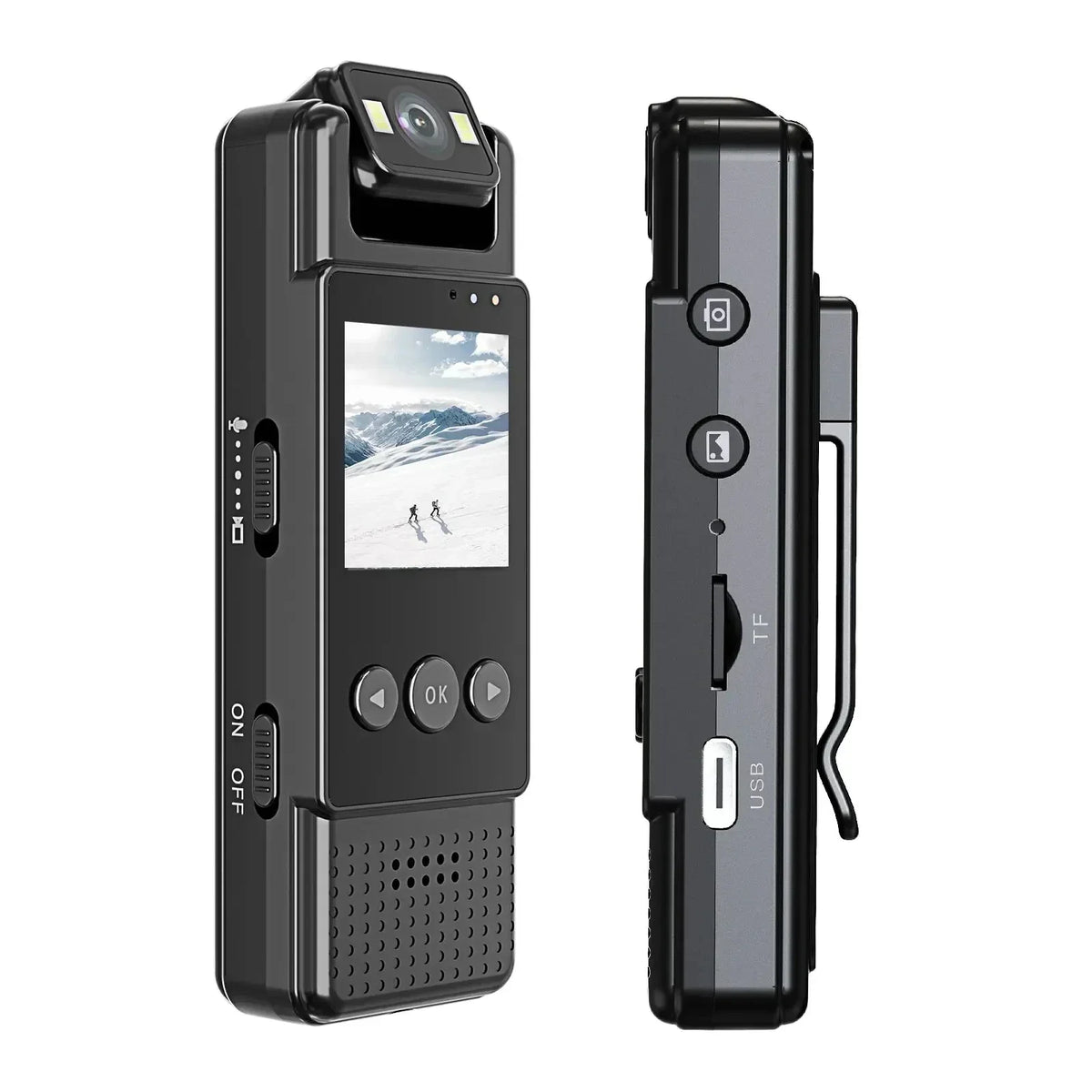Portable 1080P HD Body Camera with 64GB Card – Black