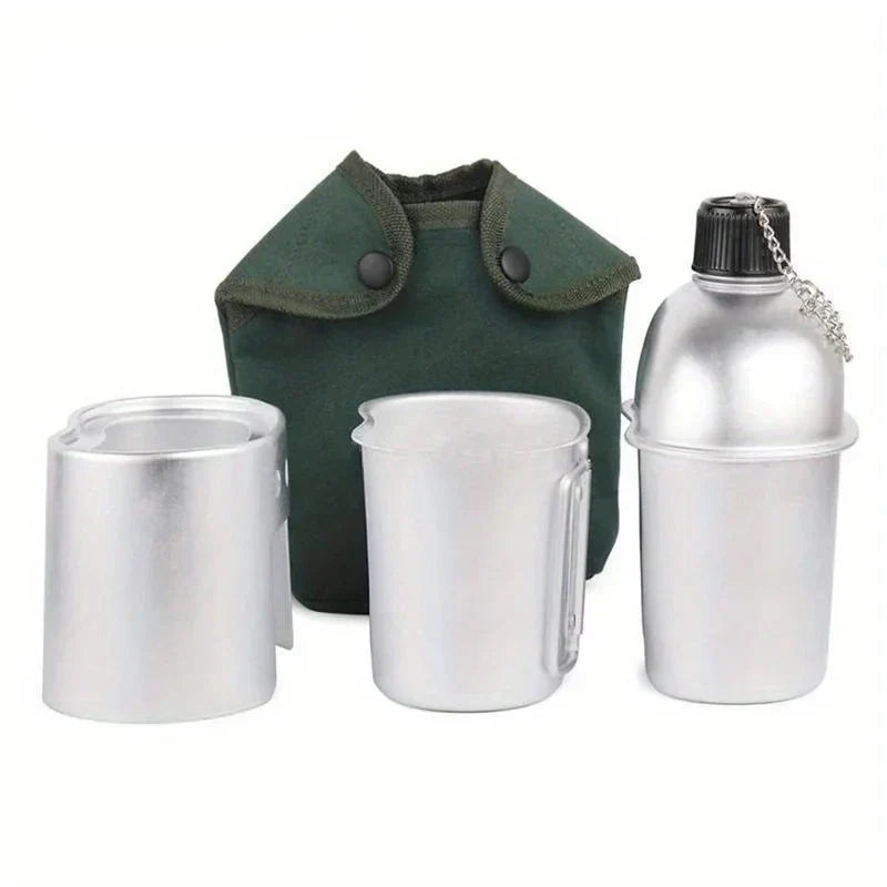 4-Piece Military Cookware Set Silver