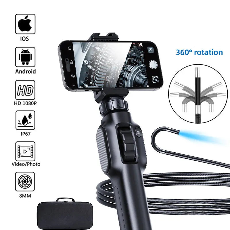 8mm 360 Articulating Endoscope Camera Black
