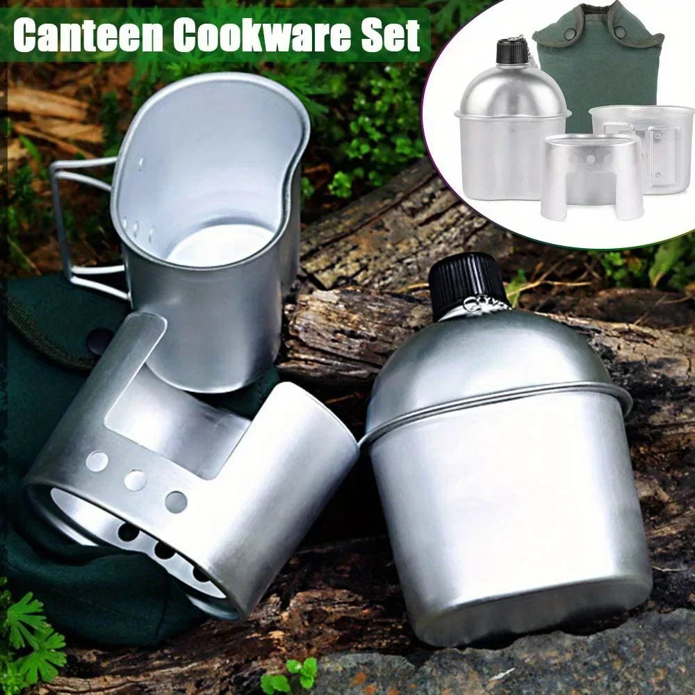 4-Piece Military Cookware Set Silver