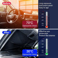 Car Sunshade Windshield Umbrella 360 Rotating Handle White