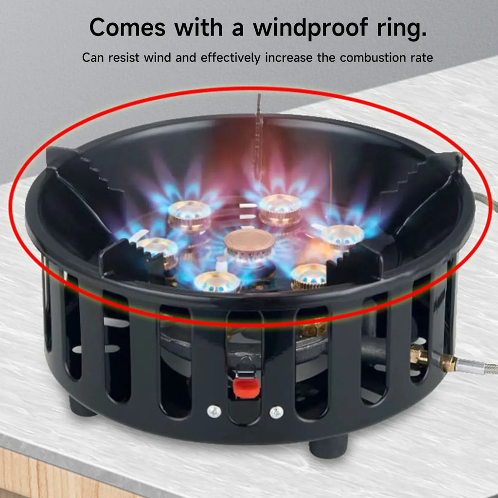 19800W Camping Stove 7-Core Fire Holes Black