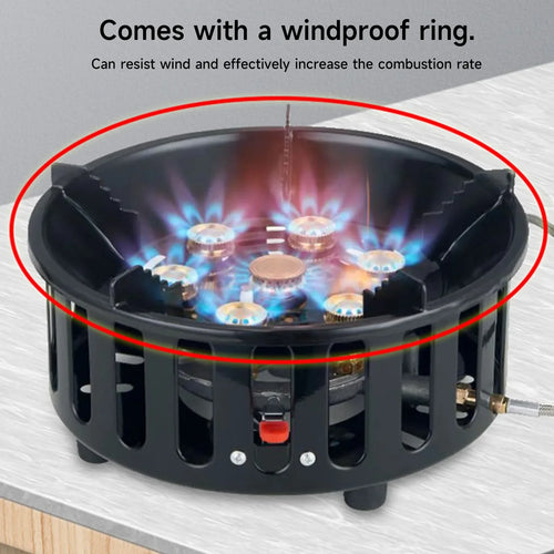 19800W Camping Stove 7-Core Fire Holes Black