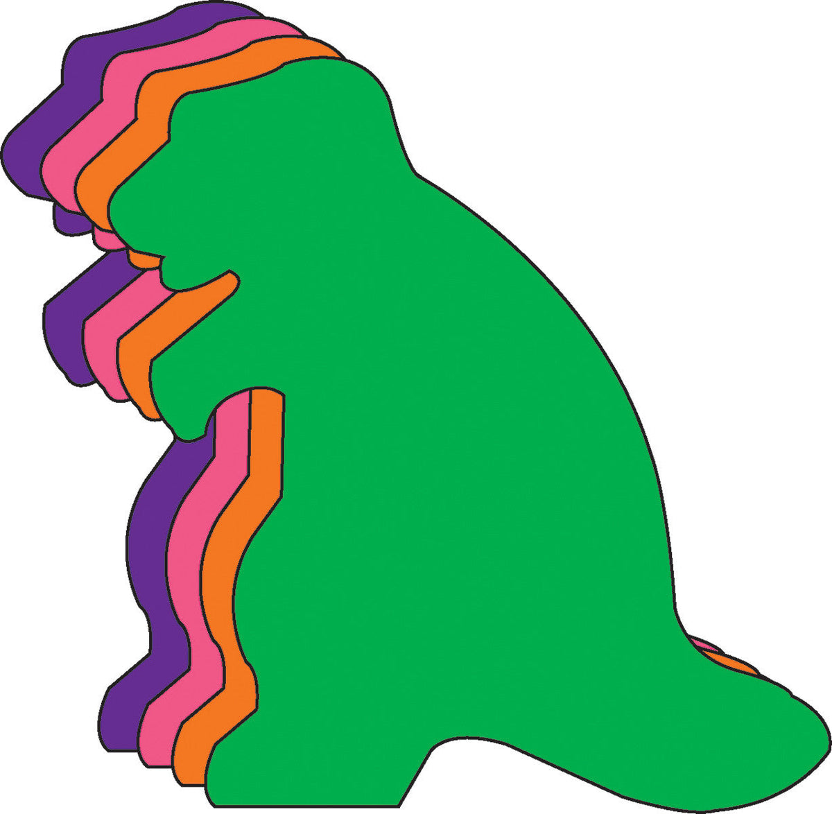SHAPES ETC. Dinosaur Assorted Color Creative Cut-Outs- 3”