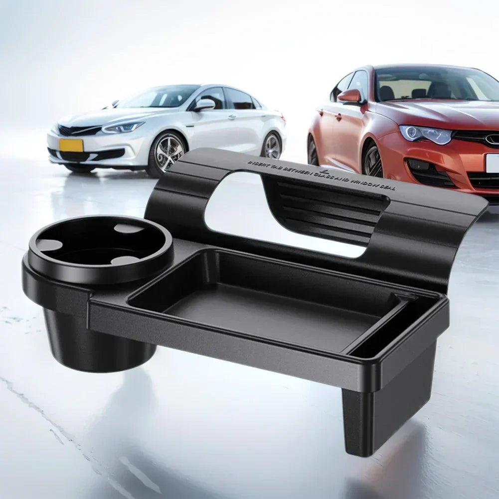 Multifunctional Car Side Door Hanging Organizer with Cup Holder Black