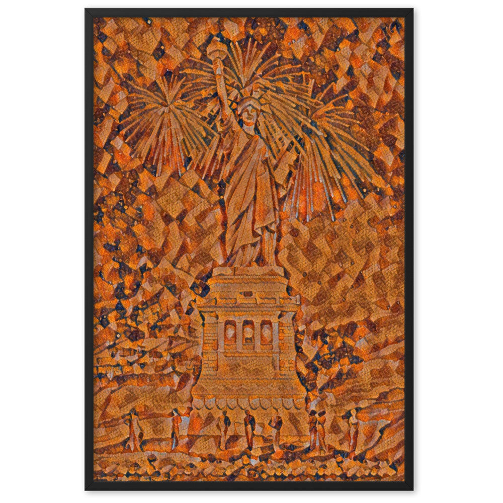 NEW YORK 4.7.1900 Velvet Edition Framed Poster
