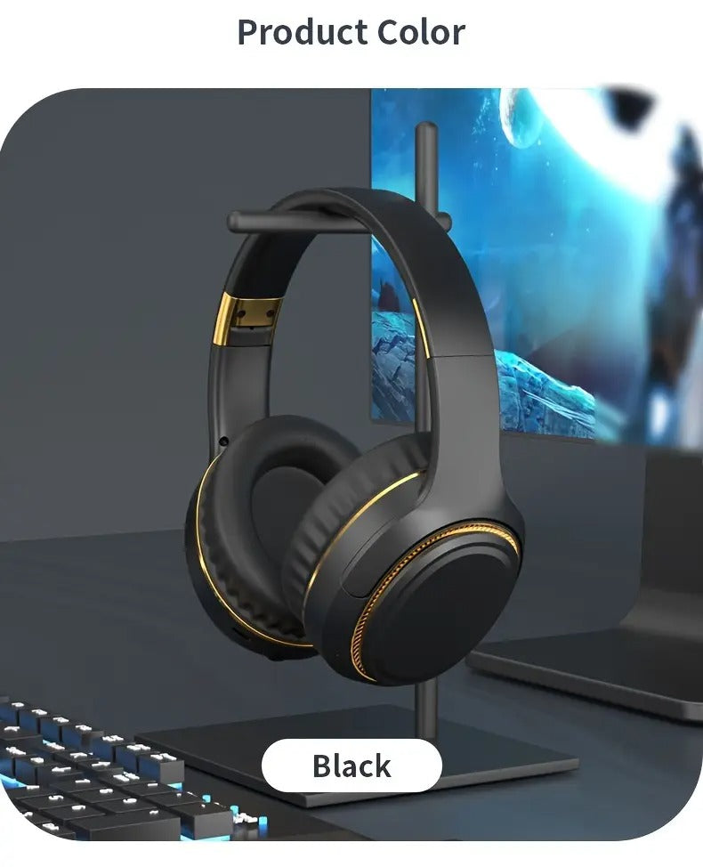 Wireless Headset with RGB Lights and Foldable Design