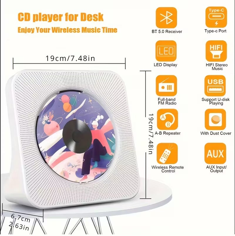 Portable CD Boombox with USB and FM Radio