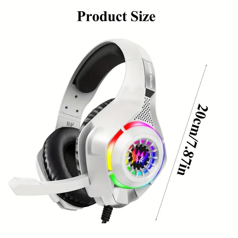 Gaming Headset with Mic & LED Lights