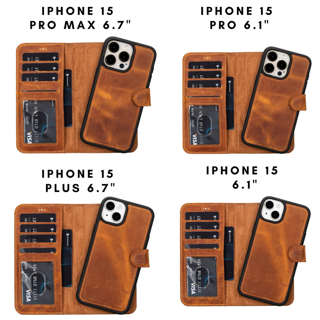 Casper Leather iPhone 15 Series Wallet Case