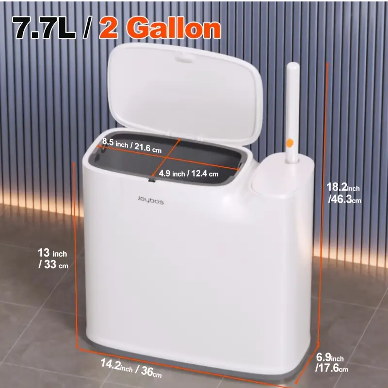 Bathroom Trash Can with Toilet Brush & 72 Heads