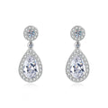 S925 Sterling Silver Teardrop Moissanite Stud Earrings